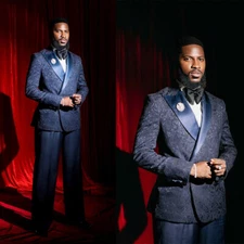 Men's Suits Asymmetric Collar Business Casual Formal Wedding Party 2 Piece Set