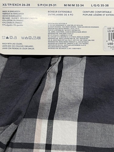 Neu mit Etikett American Eagle Stretch Boxer Gr. XS-S-M-L-XL schwarz weiß kariert #71 - Bild 6 von 8