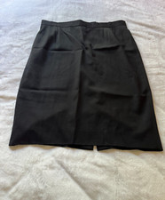 Vintage Escada by Margaretha Ley Womens Virgin Wool Pencil Skirt Size 44 Black