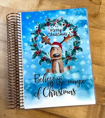 Reindeer Believe in Magic Cover Set 4 use w/ Erin Condren A5 Coil Spiral Planner