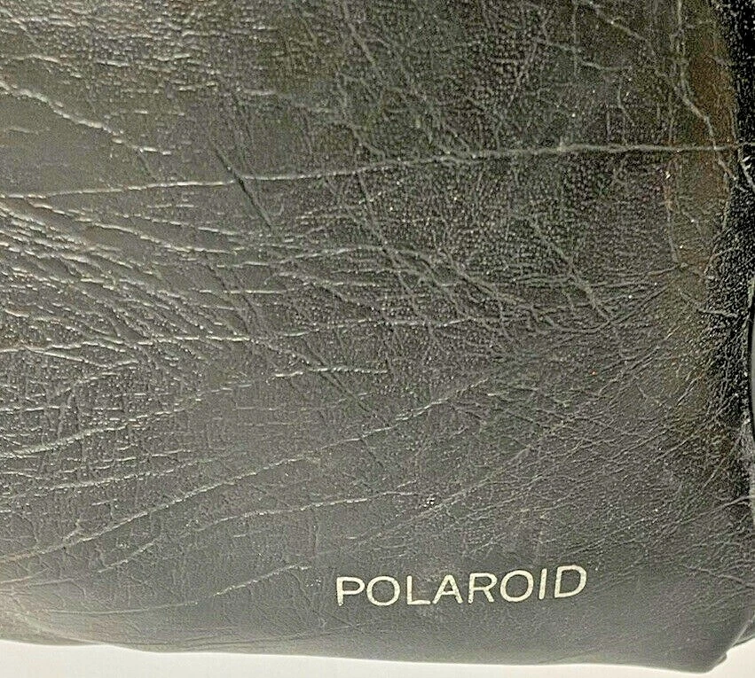 Bolso para cámara vintage de cuero negro polarioide con cremallera y correa para el hombro 8 x 7 x 6,5 Foto 2 de 4