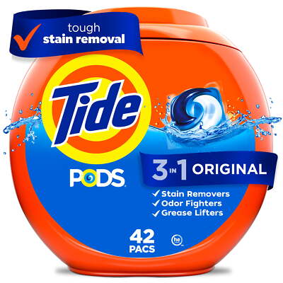 Tide PODS Liquid Laundry Detergent Pacs, Original Scent, 42 Count