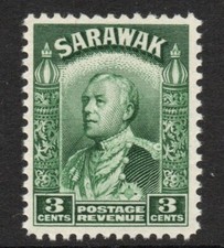 Sarawak 1934-41 3c Green SG 108a Mnh.