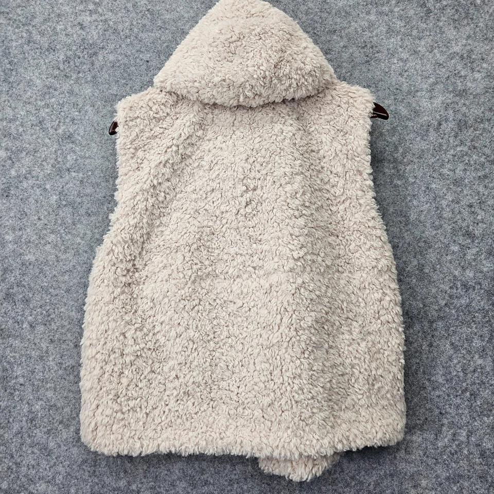 COS Sherpa Chaleco Chaqueta Mujer Pequeño Blanco Off Sudadera con Capucha Chaleco de Peluche Acogedor Imitación Piel Foto 3 de 4