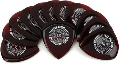 Dunlop Flow Gloss Guitar Picks 2.0mm 12-pack
