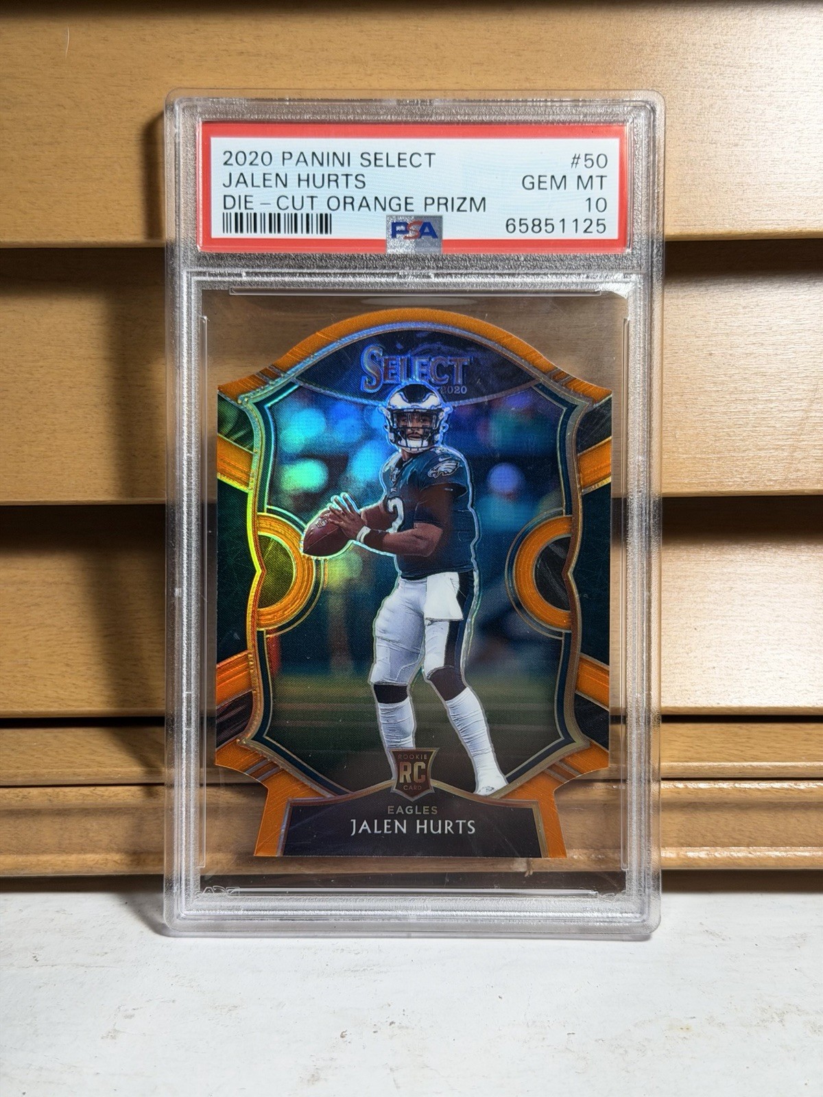 2020 PANINI SELECT DIE-CUT ORANGE PRIZM #50 JALEN HURTS ROOKIE RC PSA 10