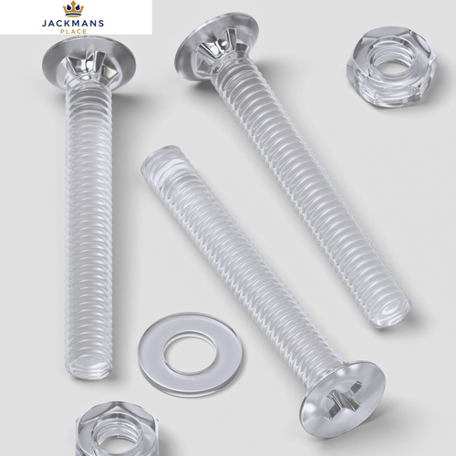 50 x Crosshead Countersunk Screws Nuts and Bolts, M4 x 30mm, x Clear