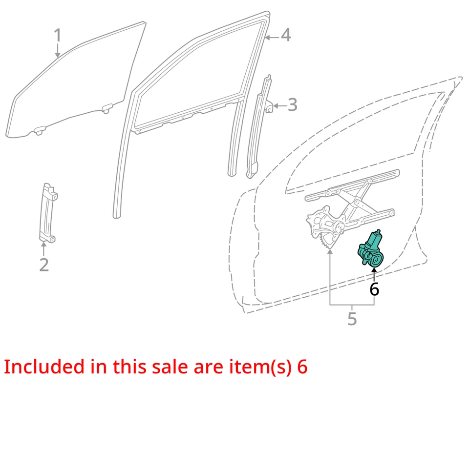 Motor de ventana eléctrica delantero izquierdo Lexus LS430 2001-2006 (lado del conductor) OEM usado Foto 3 de 4