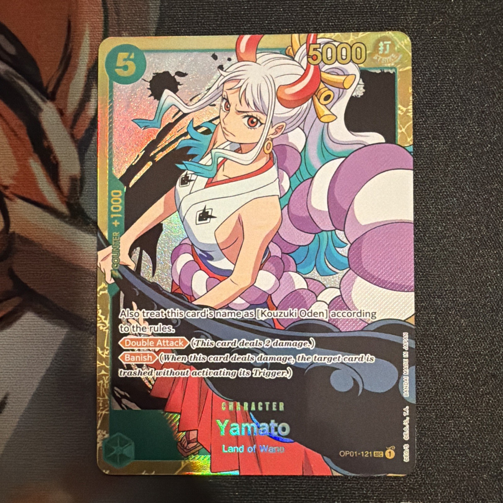 Yamato OP01-121 SEC Original One Piece TCG Romance Dawn Foil NM ENGLISH