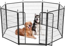 Heavy-Duty Iron Dog Playpen,8 Panels 40 X 32, Durable,Rust-Resistant Dog Playpen