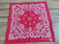 Paisley Red Cotton Bandana Headwrap Square 21.5" Rn15187 USA