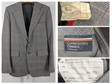 Vintage 60s Multicolor Plaid Tweed Windowpane Blazer Jacket 40 USA Unionmade