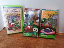 Veggie Tales VHS Tapes Lot of 3 Children  s Christian Family Values Kids Youth