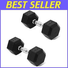 Non-Roll Hand Weights - 30 lb Dumbbell Set