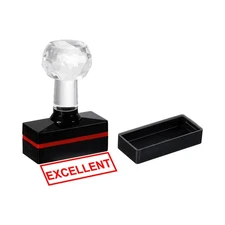 Excellent Stamp Self Inking, Red Ink Office Stamps Pre Inked, Black