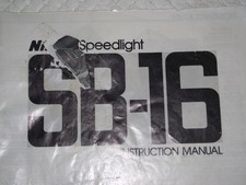 ORIGINAL NIKON INSTRUCTION MANUAL FOR NIKON SPEEDLIGHT SB-16 ELECTRONIC FLASH