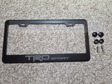 Trd Sport Laser Engraved Black Stainless Steel License Plate Frame