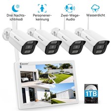 Überwachungskamera Set Außen Funk WLAN 1TB 5MP 2-Wege-Audio Videoüberwachung