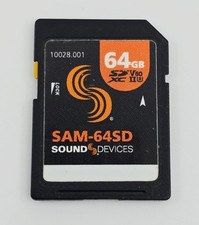 Sound Devices SAM-64SD 64GB SDXC V60 II U3 240 MB/s Read 100 MB/s Write Speed