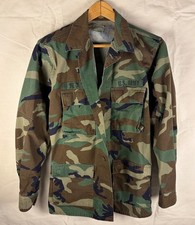 Vintage US Military BDU Woodland Camo Combat Jacket Coat Small Long 1994 USGI