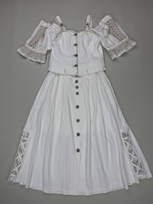 Alphorn VTG Folk Fest German Bavarian Tyrol Dirndl Dress Costume Oktoberfest SzL