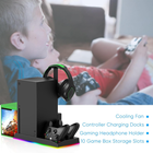 Upgrade Stand for Xbox Series X with Back Cooling Fan& RGB Lights, Charging Stat 7445052561575