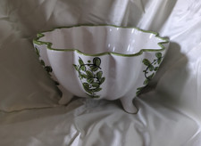 Vintage Vestal made in Portugal hand painted footed scalloped bowl no 564.