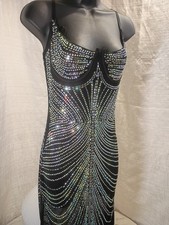 Diana Embellished Gown Black Size S FashionNova NEW