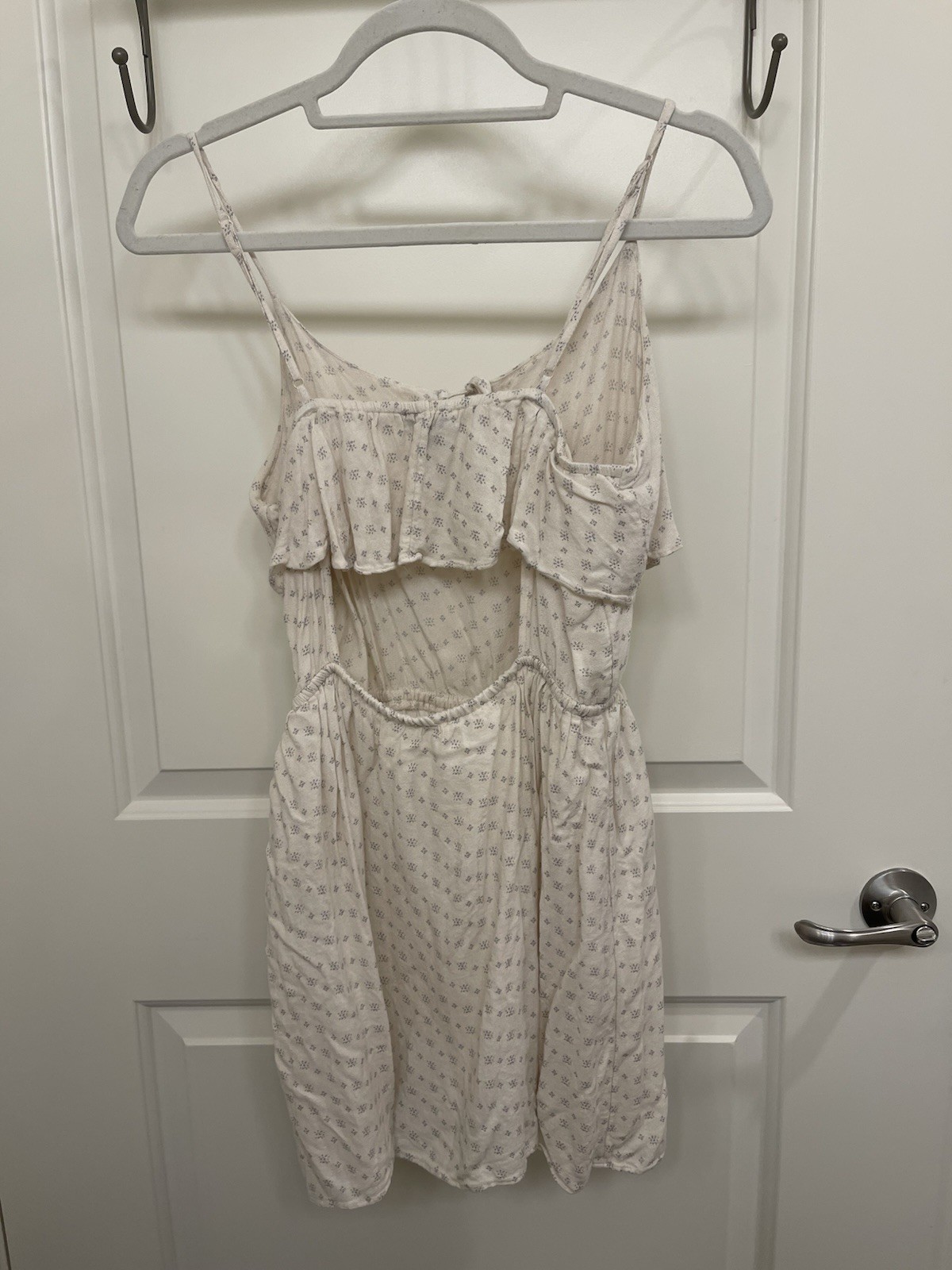 American Eagle White Patterned Ruffle Women’s Dre… - image 2