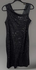 Calvin Klein Dress Size 12 Black Sequined Cocktail Little Black Dress Date Night