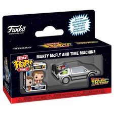 Funko Bitty Pop! Back To The Future Marty McFly & DeLorean Time Machine - BNIB