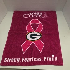 Green Bay Packers Rally Towel NFL Pink 17" x 14" Commited to the Fight Kohls car