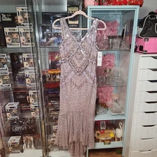 NWT Aidan Mattox New Women's Sleeveless Beaded Sequin Cocktail Gown Size 0 NEW