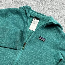 Patagonia Better Sweater Fleece Jacket Girls L 12 Green Hooded Full Zip FA12