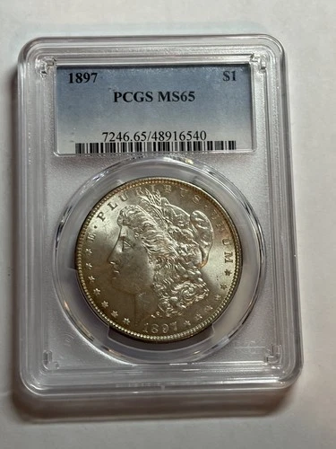 1897-P Morgan Silver Dollar PCGS MS65 Nice Grade Great Reverse Tone