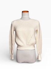 Armani Exchange Pullover Ribbed White Sweater Small Modest Quiet Contemporary