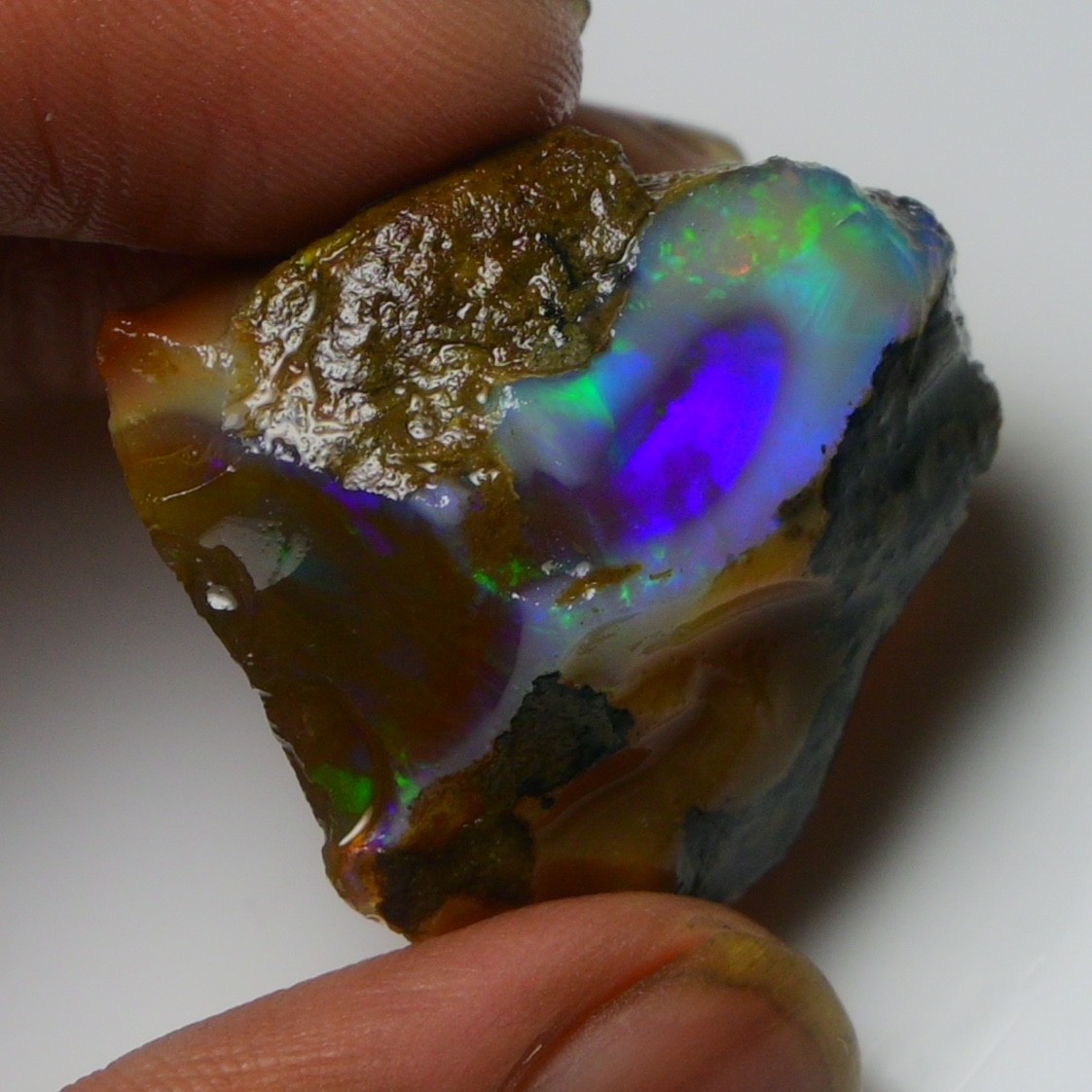Ethiopian Oil Opal Specimen 43.55 cts Natural Rough Gemstone - Fire ...