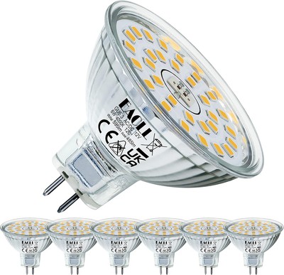 GU5.3 LED 4000K 6W Ersetzt 50W Halogen MR16 Glühbirne, 6er-Pack. Neutralweiss 