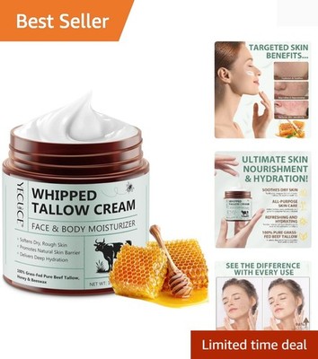Organic Whipped Beef Tallow Cream - Deeply Moisturizing, 4.2 Oz for Face & Body