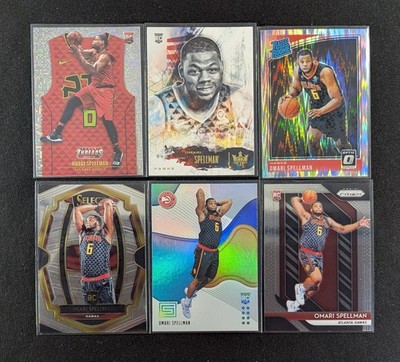 Lot of (6) Omari Spellman, Including Threads Dazzle RC, Optic Shock RC, Prizm RC