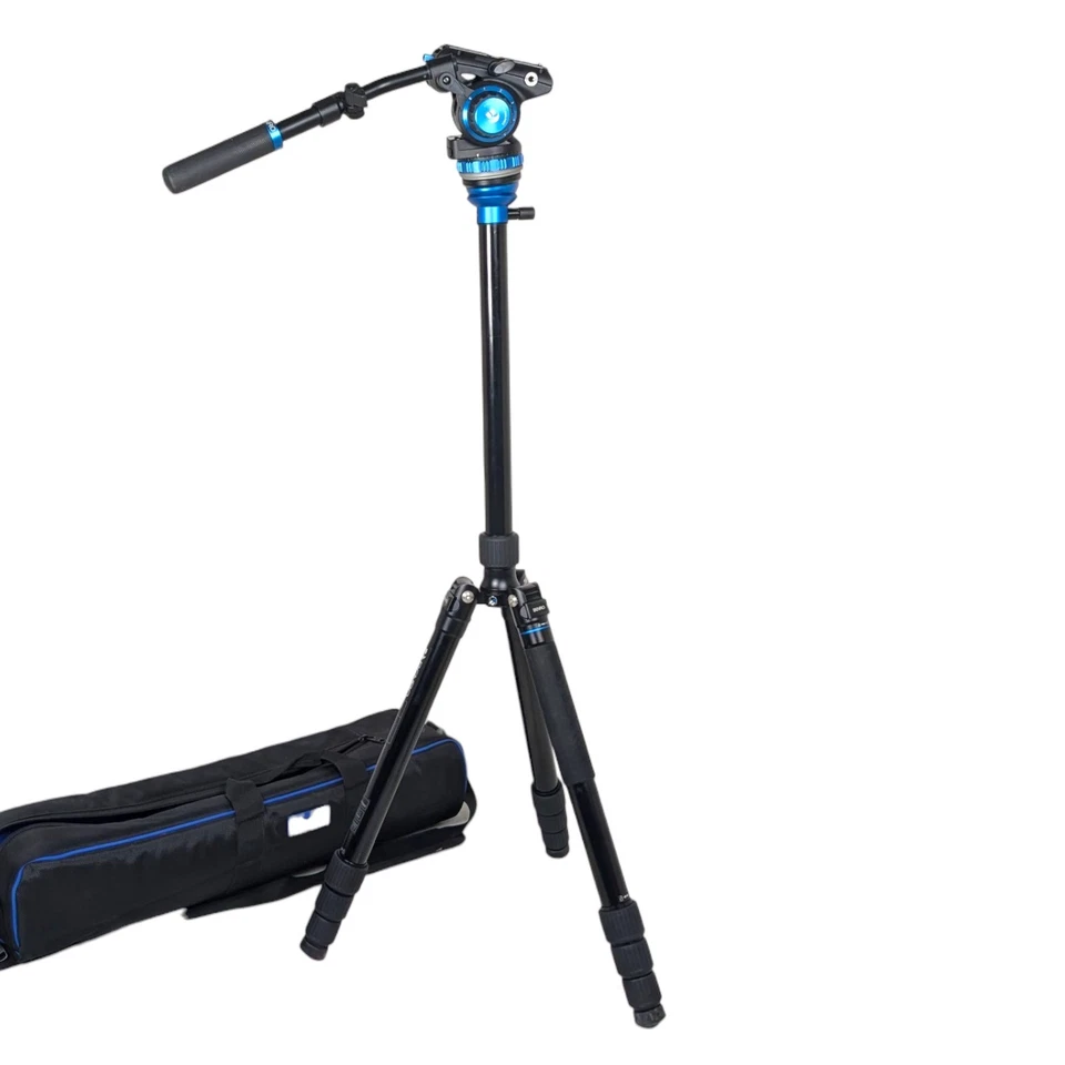 Trípode de cámara de aluminio Benro y cabezal fluido S6 Pro - Trípode y estuche de viaje Aero 7 Foto 3 de 4
