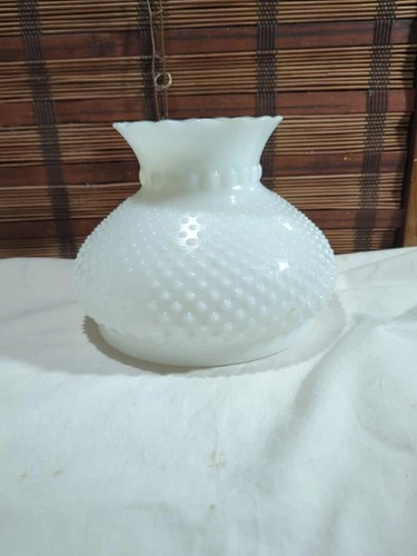Vintage Milk Glass Hobnail Electric Lamp Shade 6 1/2" Fitter