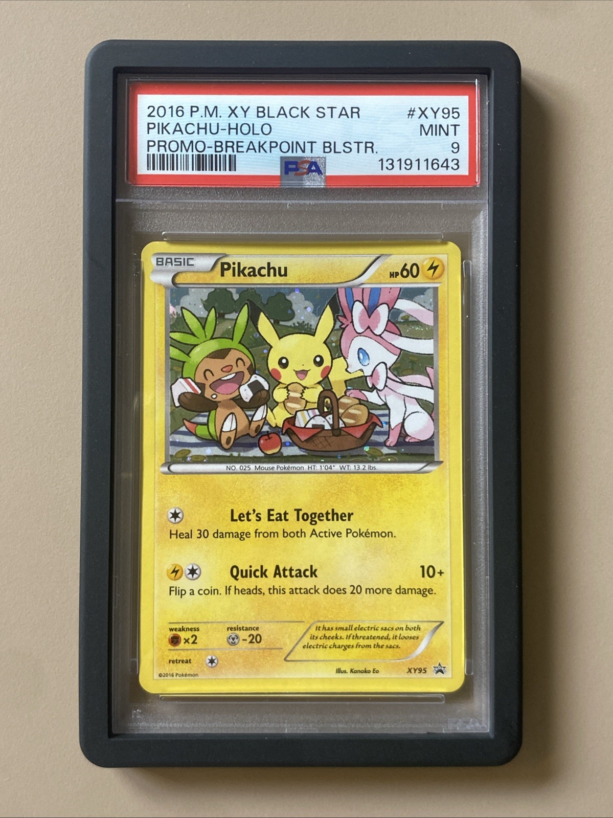 2016 POKEMON XY BLACK STAR PROMO BREAKPOINT BLISTERS #XY95 PIKACHU-HOLO PSA 9