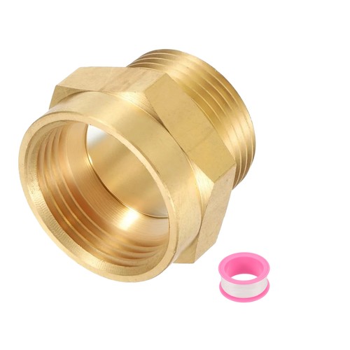 Brass Pipe Fitting 1" G Female x 1" NPT Male Hex Nipple Pipe Adapter