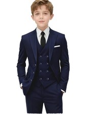 Boys Double Breasted Suit for Kids Tuxedo Boy Formal Suits 5 Pieces Wedding G...