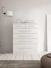 Prague 4 + 2 Chest of Drawers White Ash Storage Organiser Bedroom