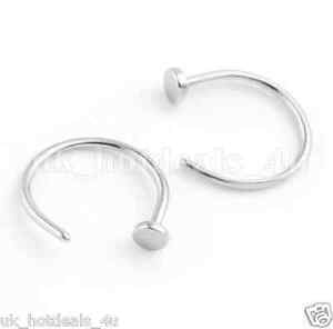 Extra Thin  Silver/ Rose Gold Nose Ring Hoop 0.6mm Cartilage Piercing Helix Ring