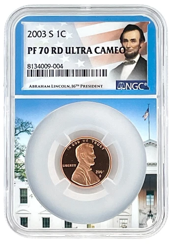 2003 S Lincoln Penny NGC PF70 RD Ultra Cameo - White House Picture Core
