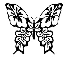 Butterfly flower decal, window decal, mailbox decal, laptop, notebook decal