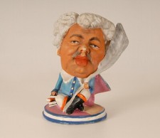 Antigua estatuilla de porcelana de París Alexandre Dumas antigua del siglo XIX rara caricatura